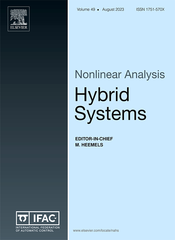 Go to journal home page - Nonlinear Analysis: Hybrid Systems